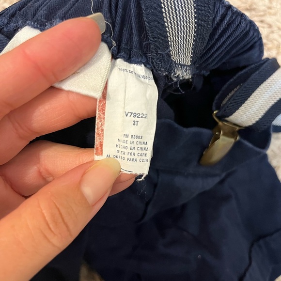 Little Bitty Pleated navy blue shorts with suspenders - Picture 6 of 10